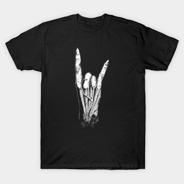 Metal horns T-Shirt by grimsoulart